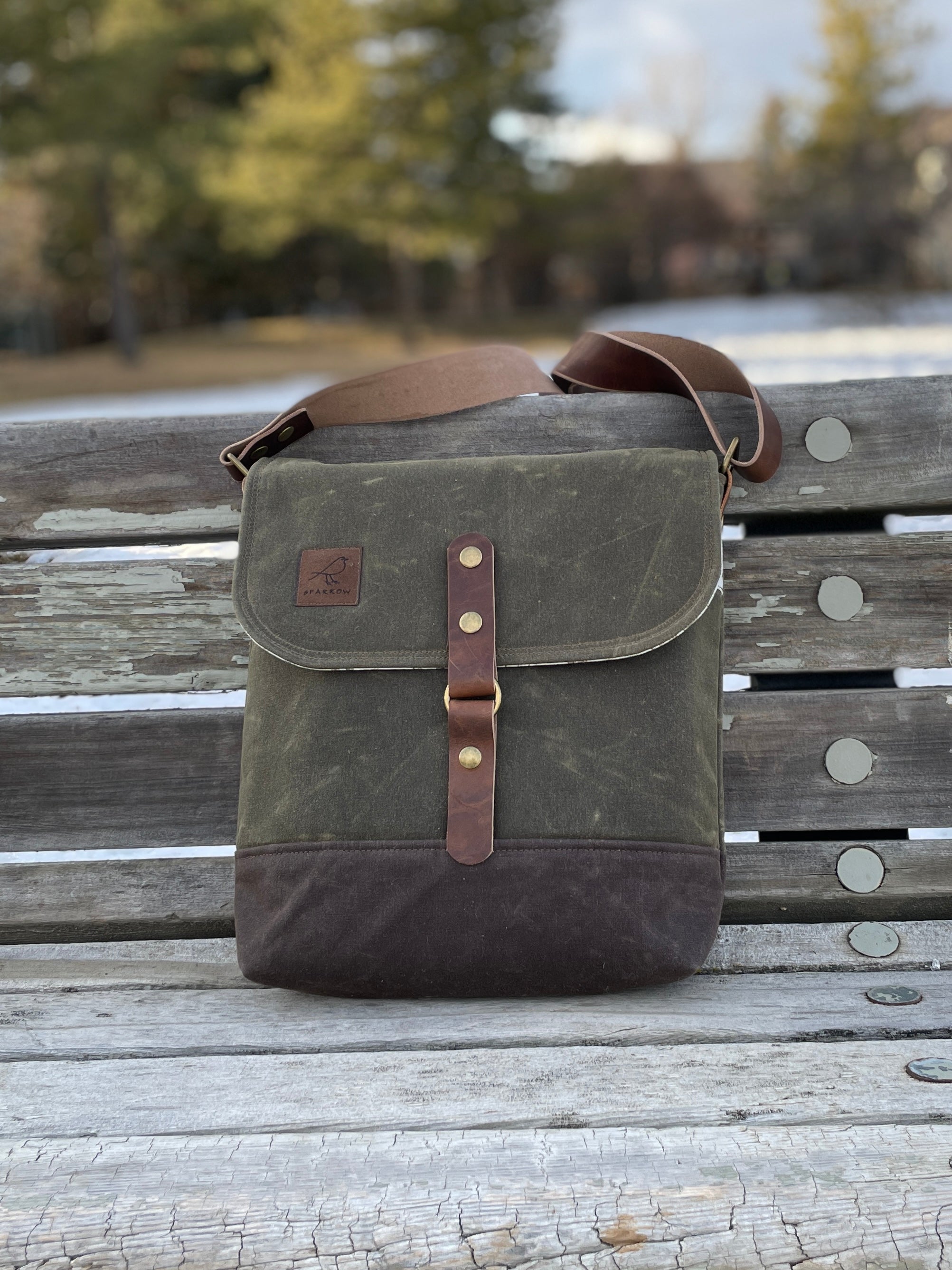 Pukka Messenger Bag - Waxed Canvas & Leather | Sparrow Handmade