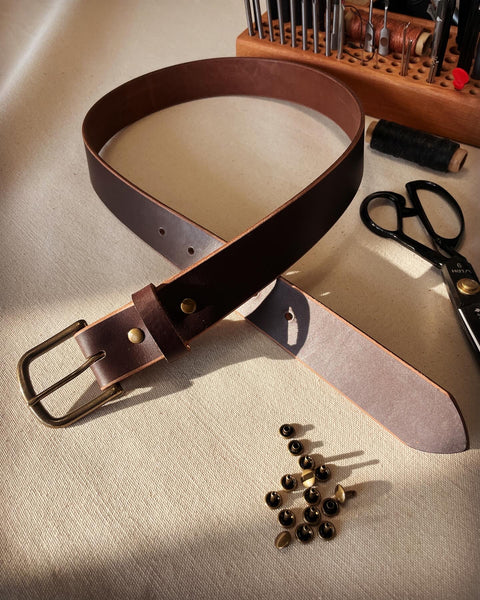Espresso Leather Belt - Herman Oak Bridle | Sparrow Handmade